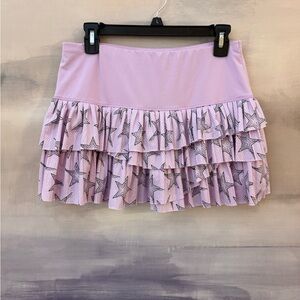 Lucky in Love Lavender Purple Star Ruffle Athletic Skirt Tennis Skort